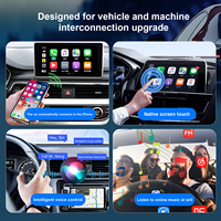 Adaptateur universel Fuallwin Android Auto & CarPlay, mini dongle USB, WiFi double bande, GPS, commande vocale Siri, connexion rapide sans fil