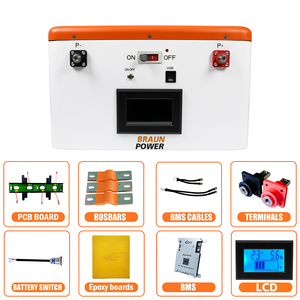 <span class=keywords><strong>Braun</strong></span> Power 24V 25.6V300Ah Lifepo4 support de batterie bricolage boîtier 200A BMS 15kwh solaire RV UPS stockage d'énergie de secours empilable EU Stock - Product Image 4