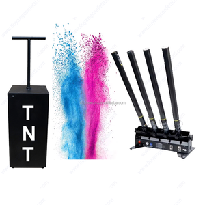전자 원격 제어 4 개의 튜브 색종이 분말 대포 야외 결혼식 졸업 파티 불꽃 놀이 스프레이 성별 공개 - Product Image 2