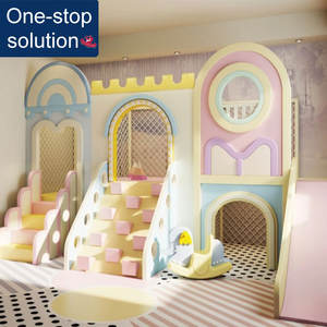 Équipement <span class=keywords><strong>de</strong></span> jeu intérieur personnalisé, thème château macaron, structure <span class=keywords><strong>de</strong></span> jeu pour enfants, solution unique, aire <span class=keywords><strong>de</strong></span> jeux rembourrée - Product Image 1