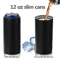 Vente chaude Vin Bière Tasse Mince Droite 350ml Bière Peut Refroidisseur 12oz Gobelets Violet Bouteille D'eau En Acier Inoxydable Logo Tasse Personnalisée
