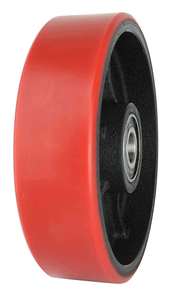 Bộ bánh xe điều khiển CMCL, bánh xe 7 inch x 2 inch có vòng bi, bánh xe xoay đa hướng màu đỏ, kích kéo xe kéo - Product Image 2