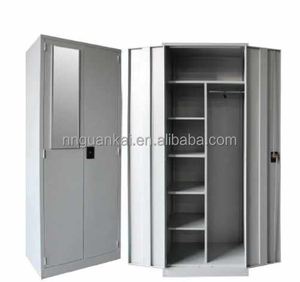 ตู้เสื้อผ้าโลหะ2ประตูพร้อมตัวล็อกกระจกปรับชั้นได้สไตล์ใหม่ almari - Product Image 5