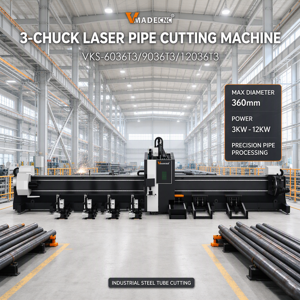 CNC Fiber Laser Tube Cutting Machine with Three Chucks for Stable and ...