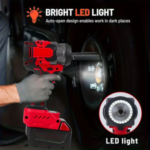 Llave de Impacto Industrial Inalámbrica de 1/2 Pulgada con Motor sin Escobillas, 21V, 450 Lb-ft (600 Nm), para Reparación de Automóviles, Bricolaje y Renovación de Muebles - Product Image 4