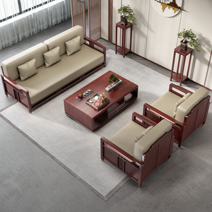 Ensemble de canapés de bureau de style européen moderne et luxueux, mobilier commercial pour petit bureau, revêtement en cuir de luxe pour salon - Product Image 6