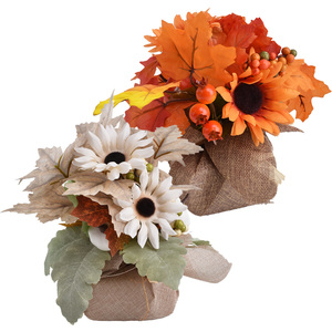 Arrangement floral artificiel sur le thème du tournesol pour la fête des pères, décoration de table, mariage et salon - Product Image 6