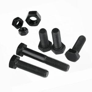 Pernos y Tuercas Hexagonales Negros DIN933, <span class=keywords><strong>M6</strong></span>, M10, M12, M13, 18x80 mm, Grado 8.8 - Product Image 1