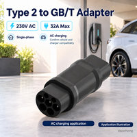 Adaptateur de charge pour véhicules électriques 32A Type 2 vers GB/T, monophasé 230V AC, neuf, pour voitures électriques chinoises