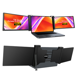 Écran triple extensible de 14 pouces pour ordinateurs portables de 14 à 17 pouces, moniteur triple <span class=keywords><strong>portable</strong></span> pour ordinateur <span class=keywords><strong>portable</strong></span> - Product Image 1