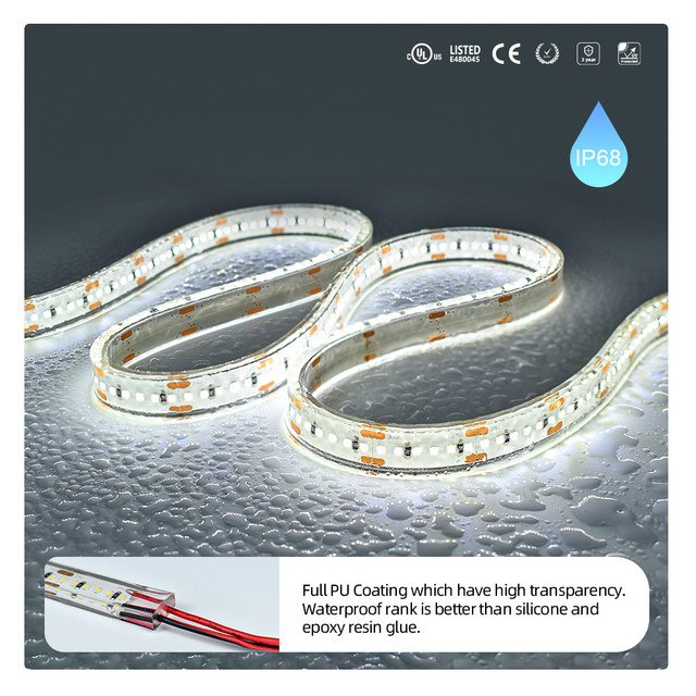 PERFECT Customized High Brightness Waterproof IP68 Full Transparent PU LED Strip Light for Outdoor Lighting Decoration Projects