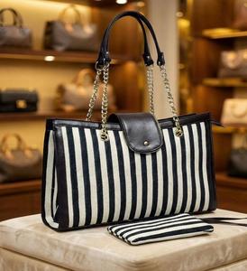 Elite Craft Studio Black & White Bohemian Vintage <b>Patchwork</b> Solar Panel Waterproof Canvas Tote <b>Bag</b> for Women - Product Image 1