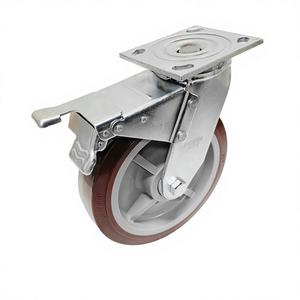 Roues de chariot robustes de 8 pouces, roulettes pivotantes et fixes personnalisables, roulements à billes en polyuréthane et nylon, roulettes industrielles - Product Image 2