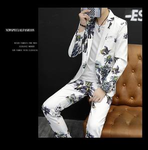 Giacca da <span class=keywords><strong>uomo</strong></span> <span class=keywords><strong>abbigliamento</strong></span> primavera autunno <span class=keywords><strong>uomo</strong></span> Casual bei pantaloni piccoli abiti sottili giovani formale singolo <span class=keywords><strong>uomo</strong></span> due pezzi set blazer - Product Image 6