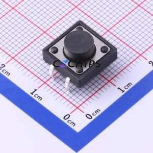 UK-B0224-G6-160 Tactile Switch Through hole-4P,12x12mm Switch Single Pole Single Throw Round Button 1.6N Through Hole - Product Image 1