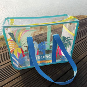 Bolsa de mano transparente personalizada, bolsas de playa grandes, bolsa de aseo de PVC transparente, estuche de maquillaje de viaje - Product Image 3