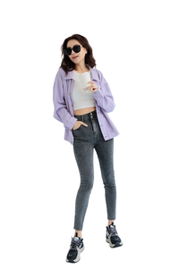 Pantalones Vaqueros Ajustados de Mezclilla Transpirable, Superelásticos, Lavados, Casuales, para Primavera, Verano y Otoño, con Logotipo en la Cintura - Product Image 4