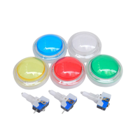 Bouton de console de jeu 60mm bord transparent rond à réinitialisation automatique avec lumière Micro-interrupteur Arcade Claw Machine Response Button