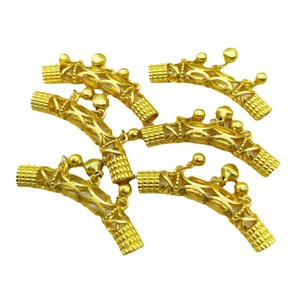 Gold Plated Hollow Curved <b>Tube</b> Bell Sleeve Jewelry <b>Finding</b> Half Moon Shape DIY Accessory Component - Product Image 5