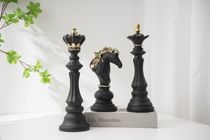 Decoración de resina King Queen Checc ornamento estantería de libros decoración <span class=keywords><strong>del</strong></span> hogar artesanía de resina - Product Image 4