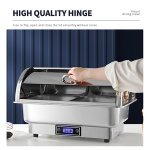 WINNERS Ensemble de chauffe-plats électriques en acier inoxydable Chauffe-plats pour buffet à température réglable Bain <span class=keywords><strong>Marie</strong></span> avec couvercle à rabat visible - Product Image 4