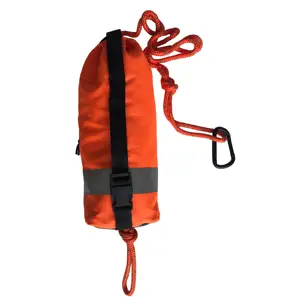 Safety rescue line throw rope bag with reflective strip