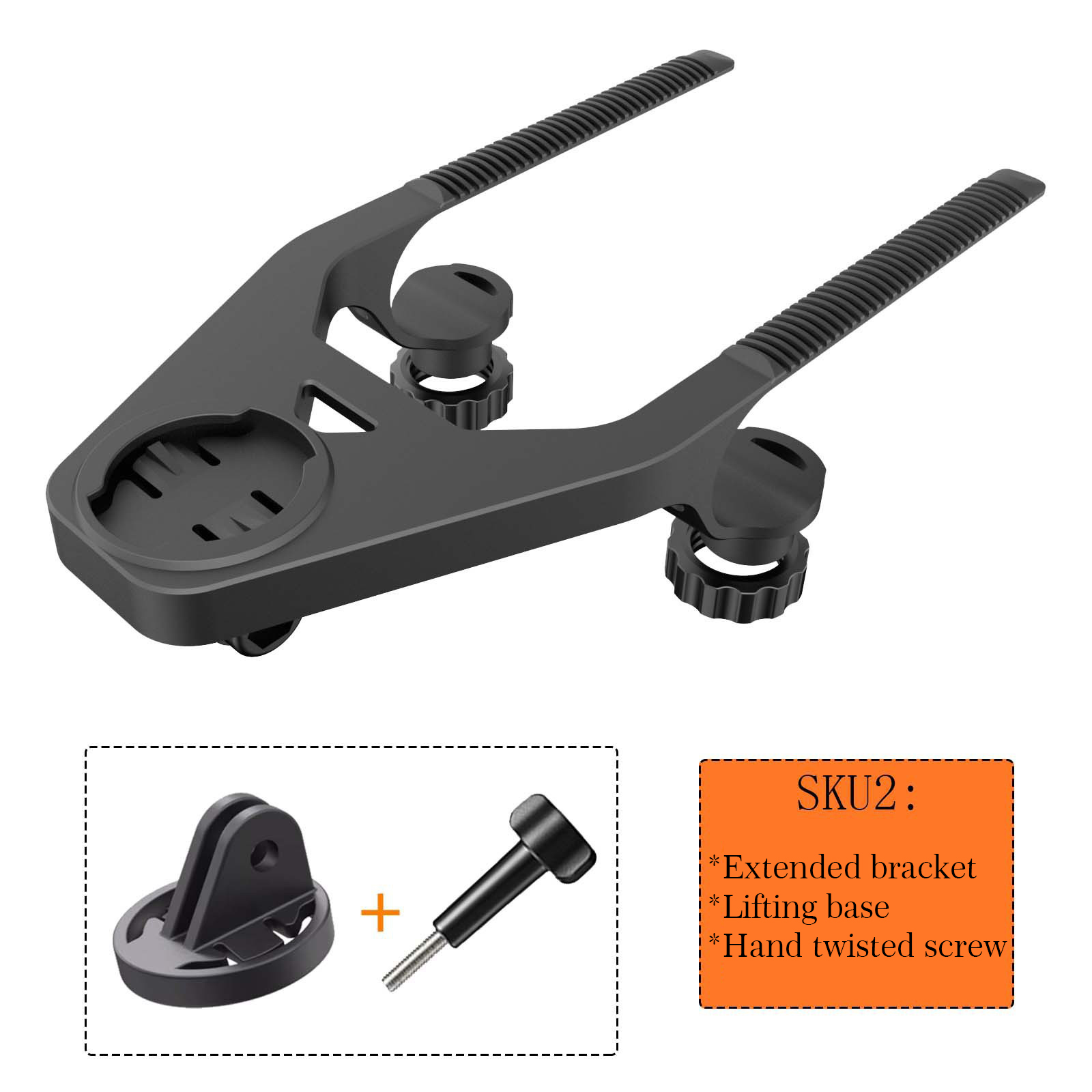 Base allongée noire + cadre de levage + vis serrée à la main