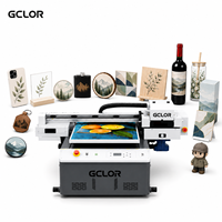 Imprimante UV à plat GCLOR 6090 mm avec refroidissement par eau, séchage LED, CMYK, blanc, vernis, pour cuir, signalétique, cadeaux, céramique, bois, XP600