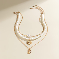 SC plage perlé collier en couches Imitation perle collier décoration étoile de mer coquille Vintage vacances collier pour les femmes