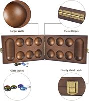 Jeu de société en bois personnalisé Hotsale avec 72+8 pierres de verre bonus, jeu familial classique pliable pour adultes, fabrication de jeux de société