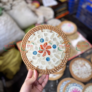 Grands sous-verres nacre sous-verres tasse tapis coloré rond coquillage tasse tapis de haute qualité - Product Image 3