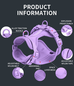 Logo Kustom Tahan Lama Berburu Pvc Tahan Air Kenyamanan Bernapas Dapat Disesuaikan Lapisan Udara Neoprene Anjing <span class=keywords><strong>Harness</strong></span> Kerah Set - Product Image 2