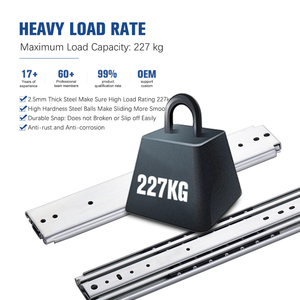 Foxslide thép cán nguội 3 phần Ngăn kéo trượt 227kg tải hoạt động trơn tru cho hộp công cụ ô tô - Product Image 1