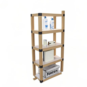 Estante de exhibición de tubo de papel cuadrado combinación de cartón Kraft 1 Fila <span class=keywords><strong>4</strong></span> capas Almacenamiento de Instalación rápida - Product Image 1