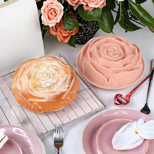 2 confezioni riutilizzabili per alimenti grandi stampi da forno in Silicone fiore antiaderente a forma di fiore padella per torte torta di pane sformato strumenti per torte - Product Image 1