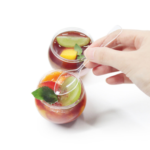 <span class=keywords><strong>Mini</strong></span>-gobelet sphérique en plastique transparent PET de 65 ml pour desserts, mousses et puddings – Vente en gros fabricant - Product Image 4