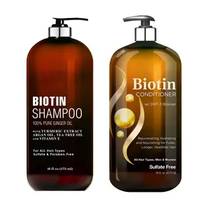 Biotin Shampoo Conditioner Set Shampoo Penumbuh Rambut Formula Penebal Rambut untuk Perawatan Rambut Rontok untuk Pria & Wanita