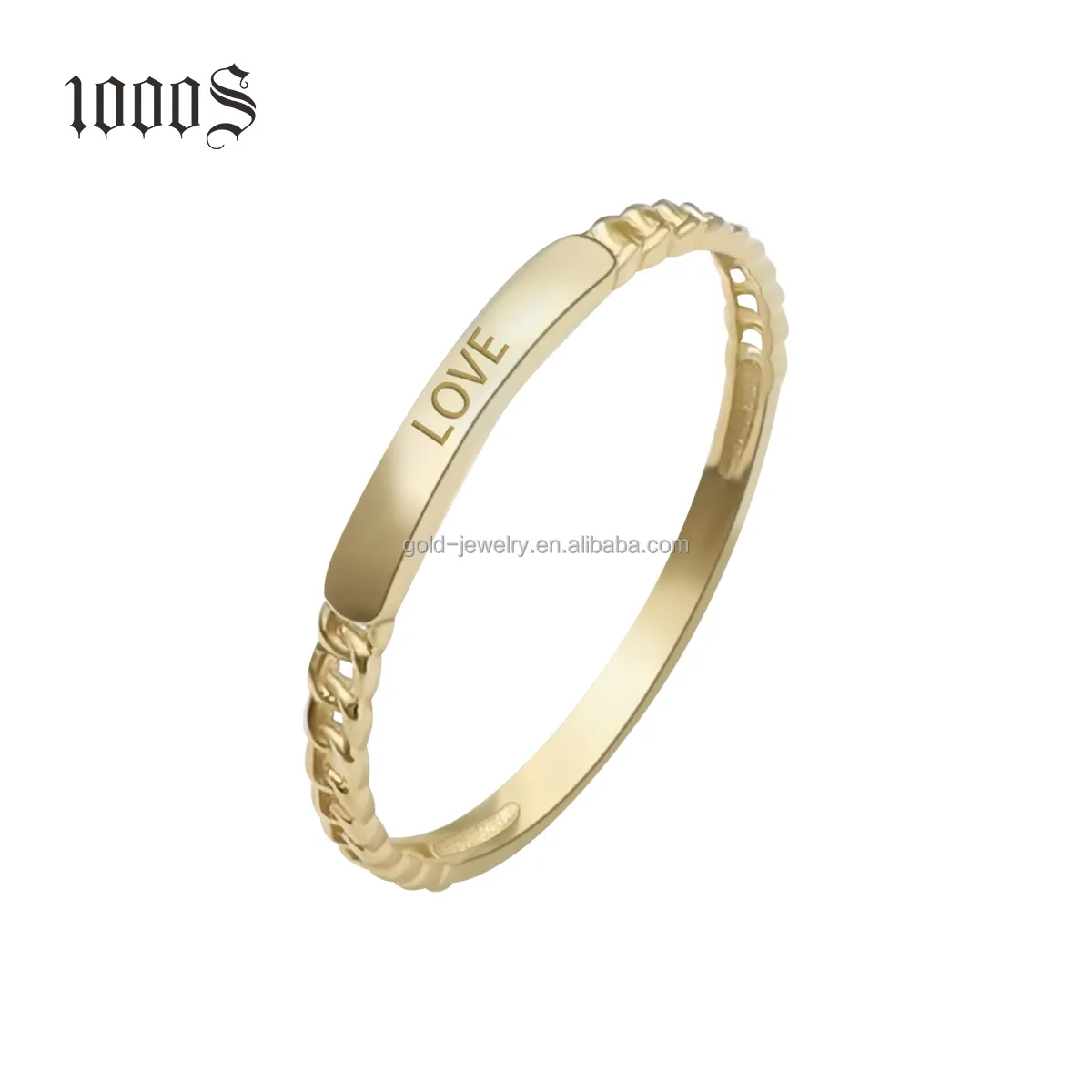 Женское кольцо с золотым сердечком и надписью, модное кольцо в подарок, 9K, 14K, настоящее золото, модное ювелирное изделие, кольцо на палец, обручальные кольца или кольца