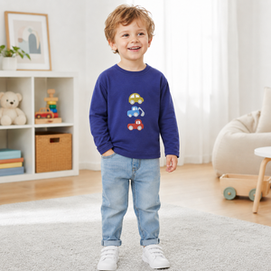 <span class=keywords><strong>Sudadera</strong></span> de punto 100% algodón para niños, estampado de excavadora y camión, manga larga, transpirable, informal, para verano 2026, tallas 2-8 años, venta al por mayor - Product Image 3