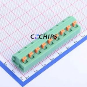 KF237-7.62-9P Spring Terminal Block Through hole Component (THT),P=7.62mm Connector 1x9P 7.62mm Green 9P - Product Image 1