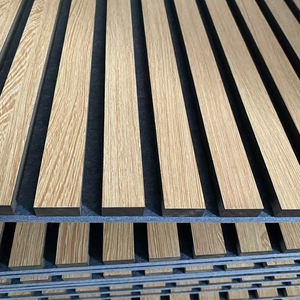 Panneau mural moderne 3D en placage de bois de lattes de chêne, panneau mural acoustique en MDF pour décoration intérieure absorbant le son - Product Image 2