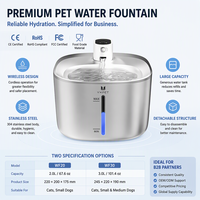 Fontaine à eau sans fil pour animaux de compagnie, grande capacité, en acier inoxydable, distributeur d'eau automatique pour chats et chiens, approvisionnement B2B