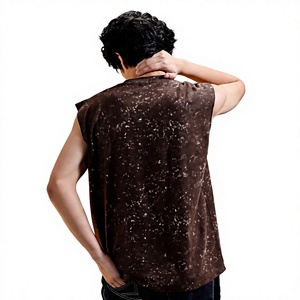 Camiseta sin Mangas para Hombre, Color Marrón, con Logotipo Estampado, Cuello Redondo, Estilo Casual, 100% Algodón, Diseño Tejido en la Parte Delantera - Product Image 2