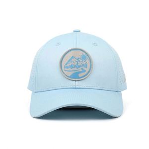 Custom 6 Panel 100% Polyester Baseball Hat Caps High Quality Structured Woven <b>Patch</b> Water Resistant Laser Cutting Drilled Hole - Product Image 2
