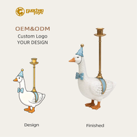 Figurine de canard en résine sur mesure OEM ODM, porte-bougie, décoration de table, cadeau