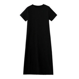 2025 di fabbrica abito <span class=keywords><strong>Midi</strong></span> in bianco Modulare lunghe T-Shirt Casual estate aderente in tinta unita abiti lunghi in <span class=keywords><strong>cotone</strong></span> da donna - Product Image 4