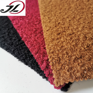 Vendita calda 100% poliestere morbido Sherpa riccio italiano Boucle Knit Double Sided Fleece tessuto bouclé per cappotti da donna - Product Image 2