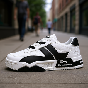 Baskets décontractées pour hommes Opt, semelle intermédiaire en caoutchouc, à lacets, bout rond, tendance mode, toutes saisons, chaussures de marche - Product Image 2