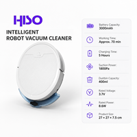 Robot aspirateur 1800Pa de puissance d'aspiration, 3000mAh, bac à poussière 400ml, nettoyage programmé, corps fin, chargement USB, usage domestique