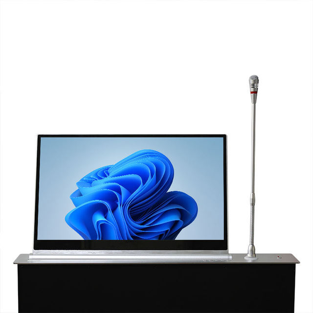 15.6Inch Ultra-Thin Black LCD Computer Monitor Motorized Lift Audio Conference Systems Meetings for Conference Rooms